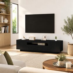 Elevate Your Living Space with This Black TV Cabinet 160x35x40cm