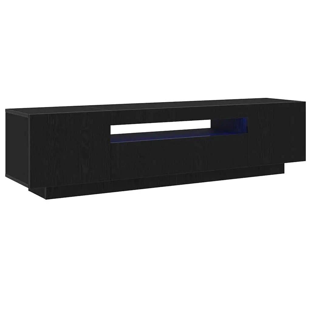 TV Cabinet Black 160x35x40cm Modern Storage Unit Engineered Wood