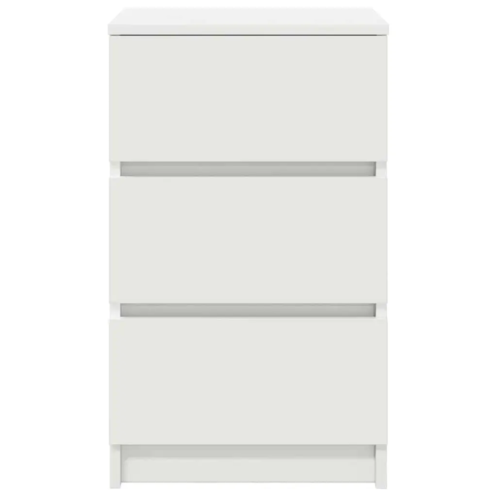 Bedside Cabinet 39x35x65cm White 3 Drawers Storage Organiser