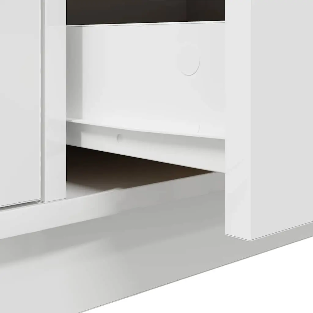 TV Cabinet 100 cm White RGB LED Lights Storage Unit for Living Room Furniture
