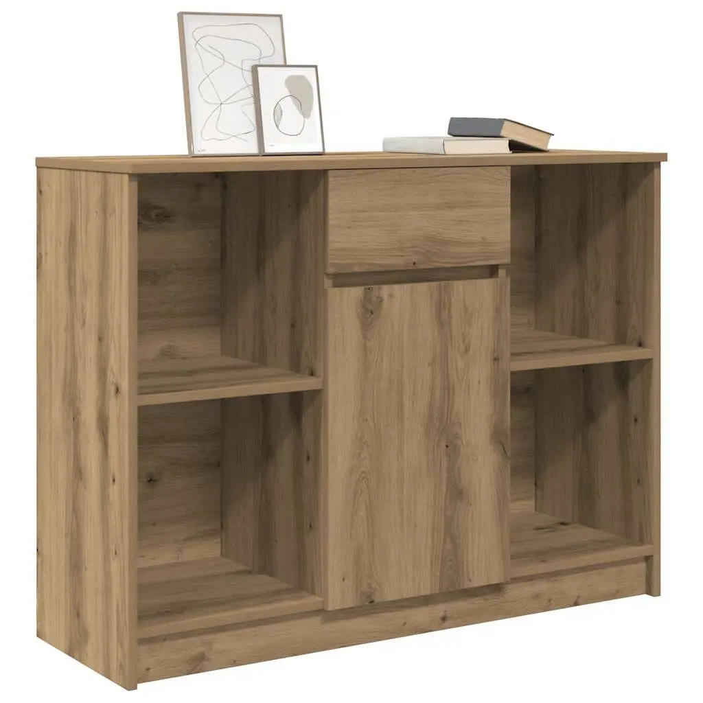 Sideboard Storage Cabinet 101x35x76 cm Brown Engineered Wood with Drawer and Shelves
