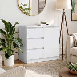 Enhance Your Space with a White Engineered Wood Sideboard Cabinet