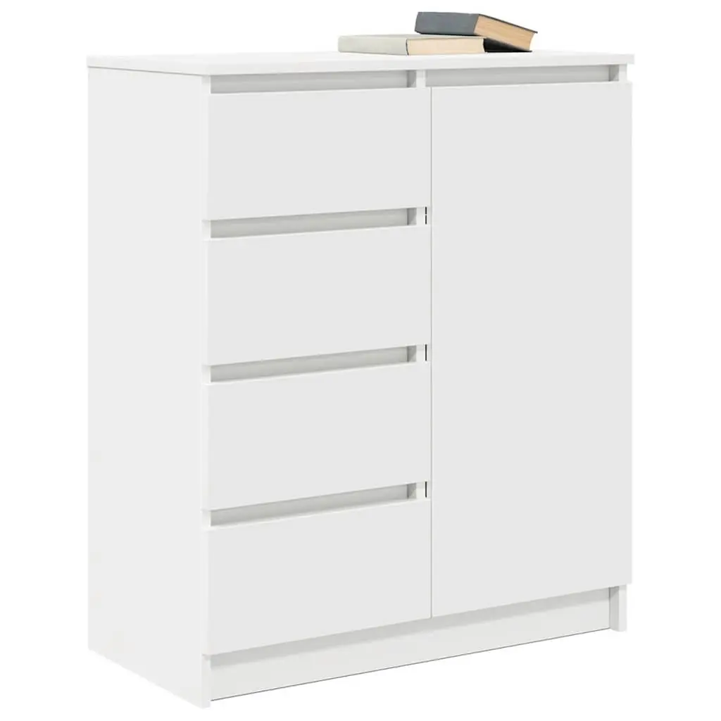 White Sideboard Cabinet 71W x 35D x 84H cm Engineered Wood with Drawers Shelf Door Storage for Living Room