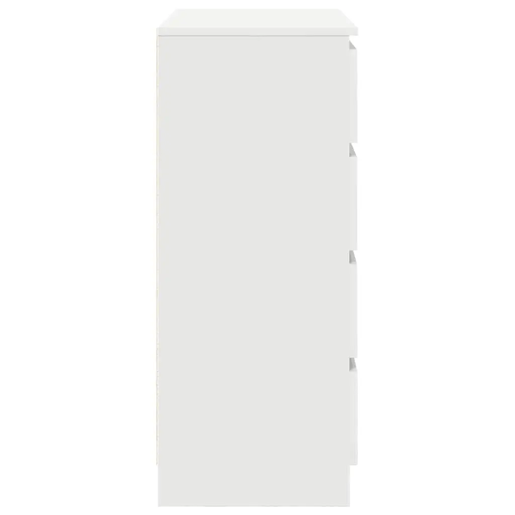 White Sideboard Cabinet 71W x 35D x 84H cm Engineered Wood with Drawers Shelf Door Storage for Living Room
