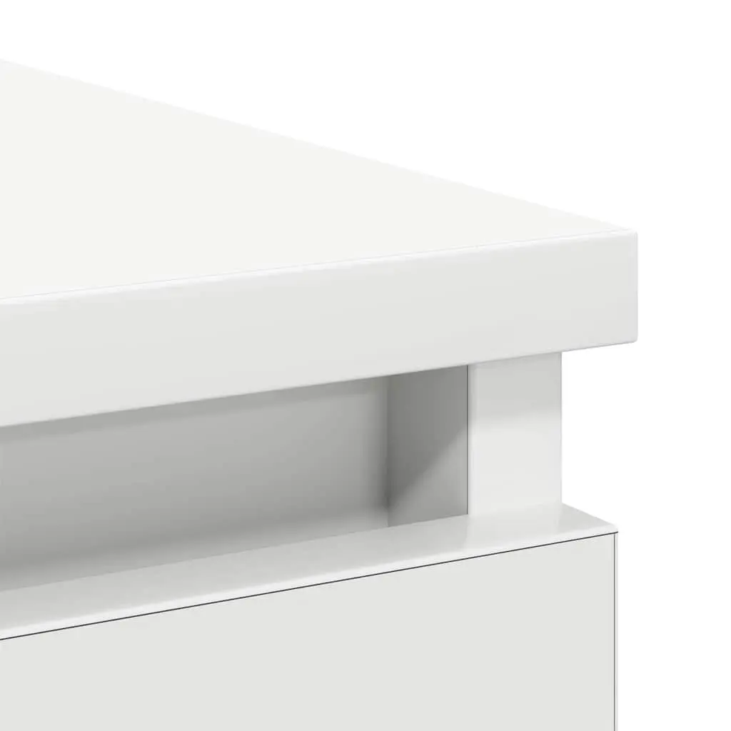 White Sideboard Cabinet 71W x 35D x 84H cm Engineered Wood with Drawers Shelf Door Storage for Living Room