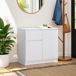 White Storage Sideboard Cabinet for Organized Living Spaces
