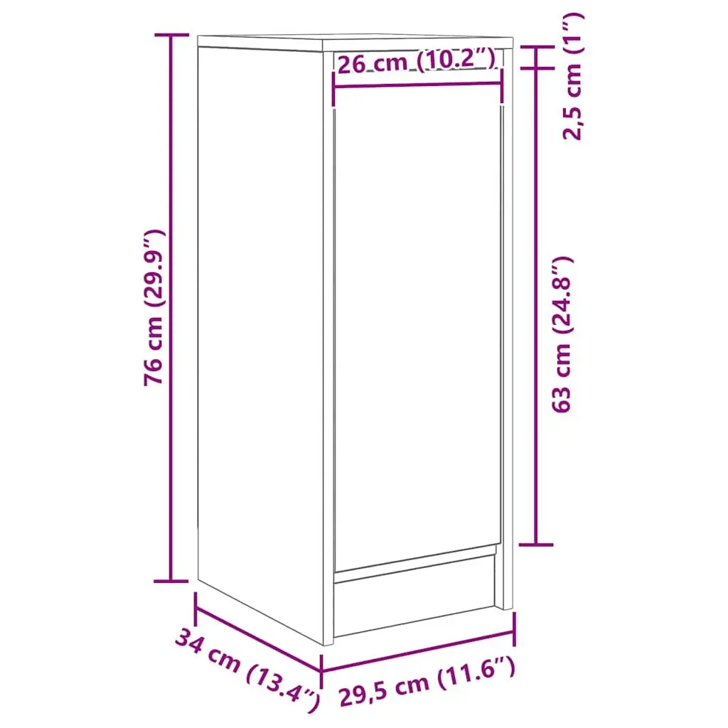 Sideboard White Engineered Wood Storage Cabinet with Door
