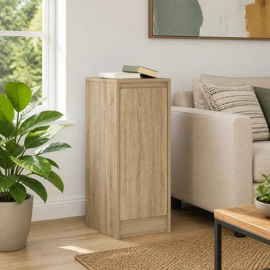 Sideboard Storage Cabinet Brown Engineered Wood Buffet Cupboard Furniture