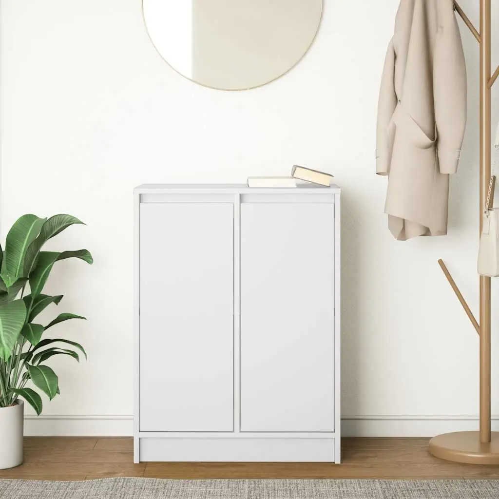 Sideboard Storage Cabinet White Engineered Wood Ample Enclosed Storage