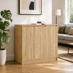 Sideboard Sonoma Oak 85x34x76 cm Storage Cabinet Engineered Wood Buffet
