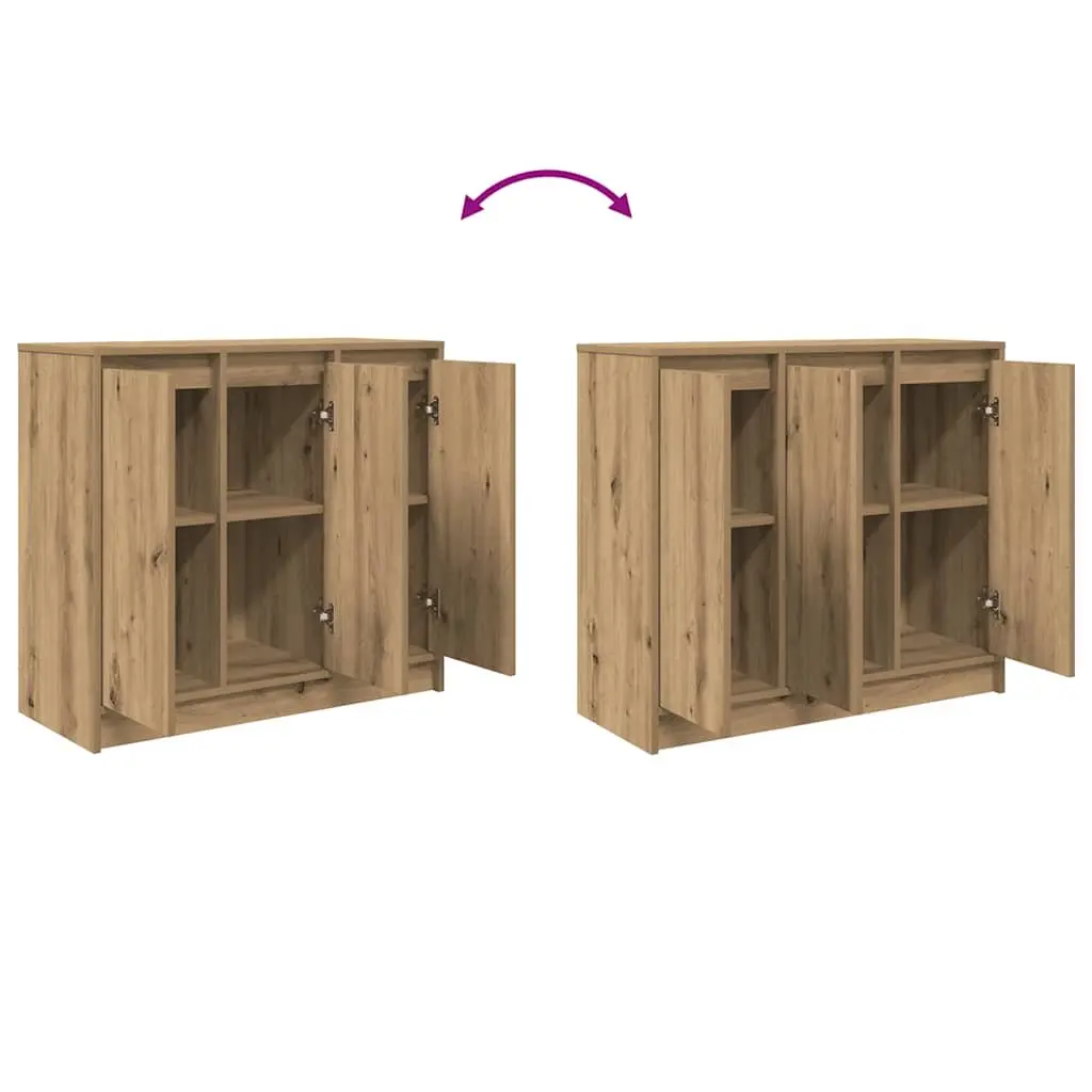 Sideboard Buffet Cabinet 85x34x76cm Engineered Wood Brown Artisan Oak Storage