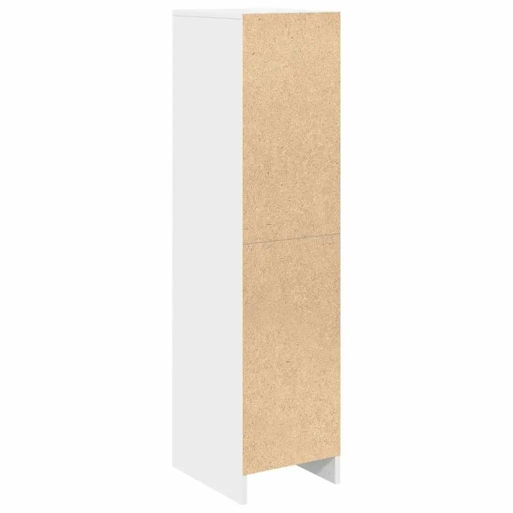 White Highboard Storage Cabinet Engineered Wood Ample Storage for Dining Room