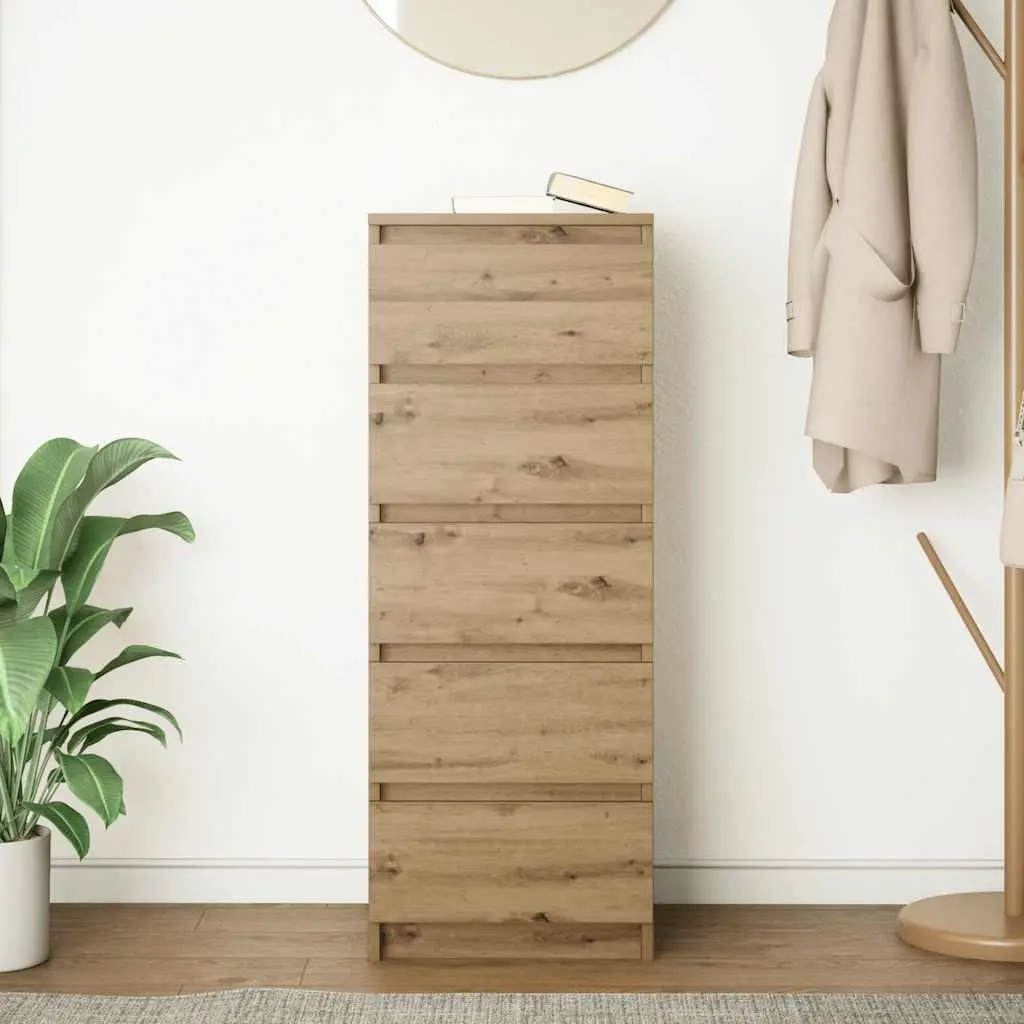 Sideboard 37.5 x 35 x 99 cm Brown Engineered Wood Storage Cabinet with Drawers