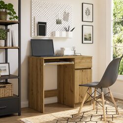 Enhance Your Workspace with this Brown Engineered Wood Desk