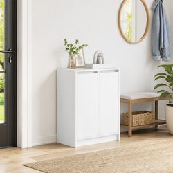 Shoe Cabinet in White for a Tidy Home, 57x34x76cm