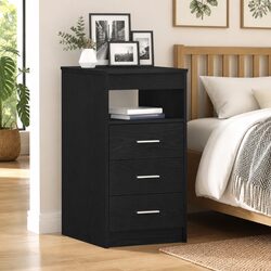Organize Your Space with Black Oak Drawer Cabinet