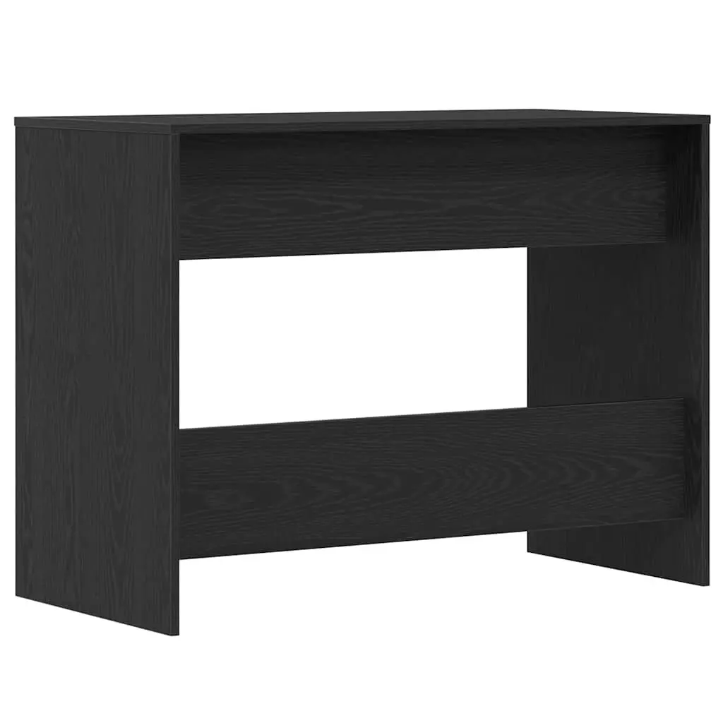 Black Oak Office Desk 101x50x76.5cm with 2 Drawers Storage for Computer Workspace