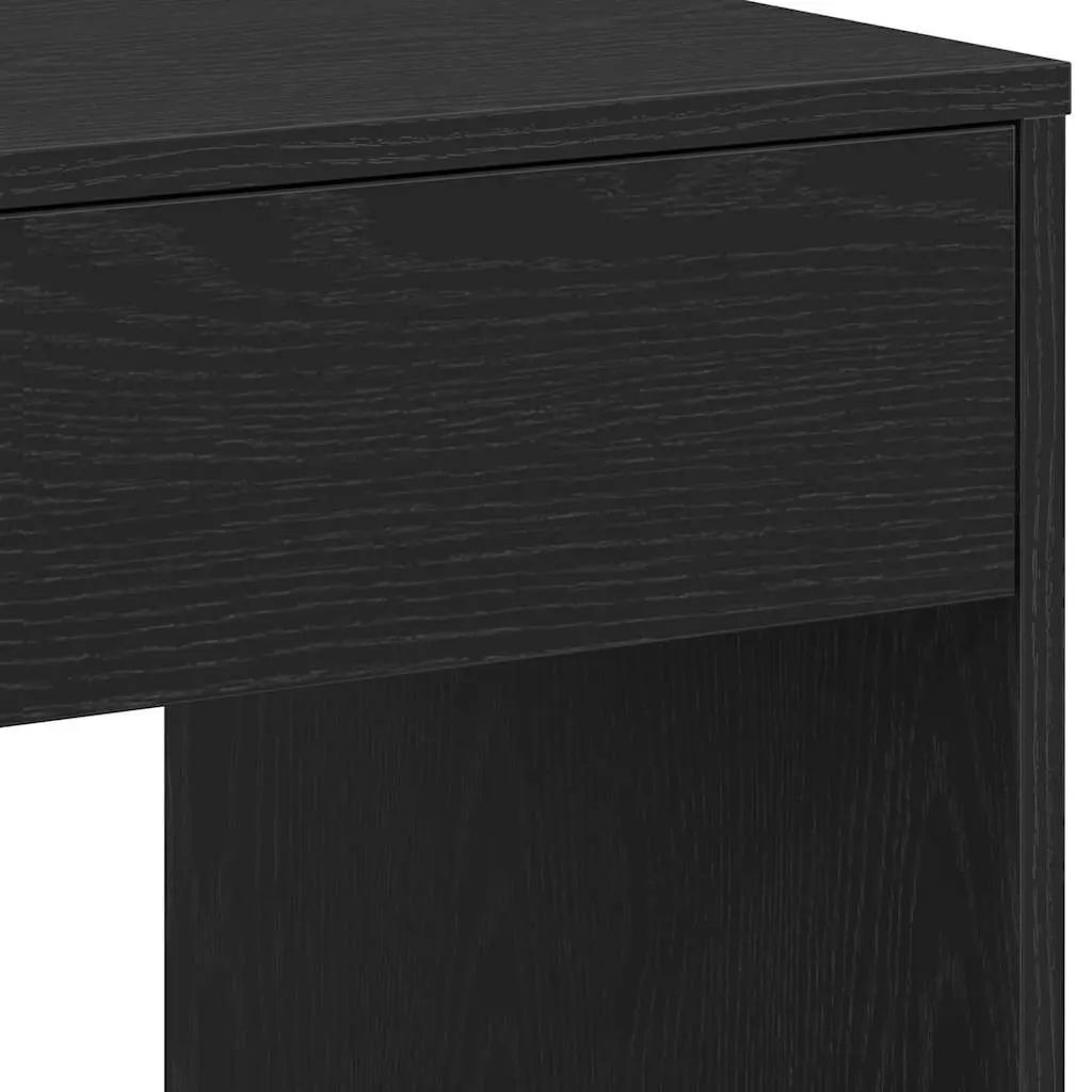 Black Oak Office Desk 101x50x76.5cm with 2 Drawers Storage for Computer Workspace