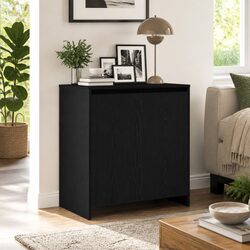 Sideboard Black Oak 70x41x75cm Engineered Wood Storage Cabinet Buffet Furniture
