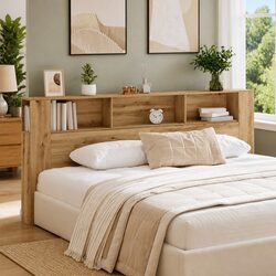 Headboard Cabinet Wall-Mounted Storage Bedroom Furniture Modern Minimalistic