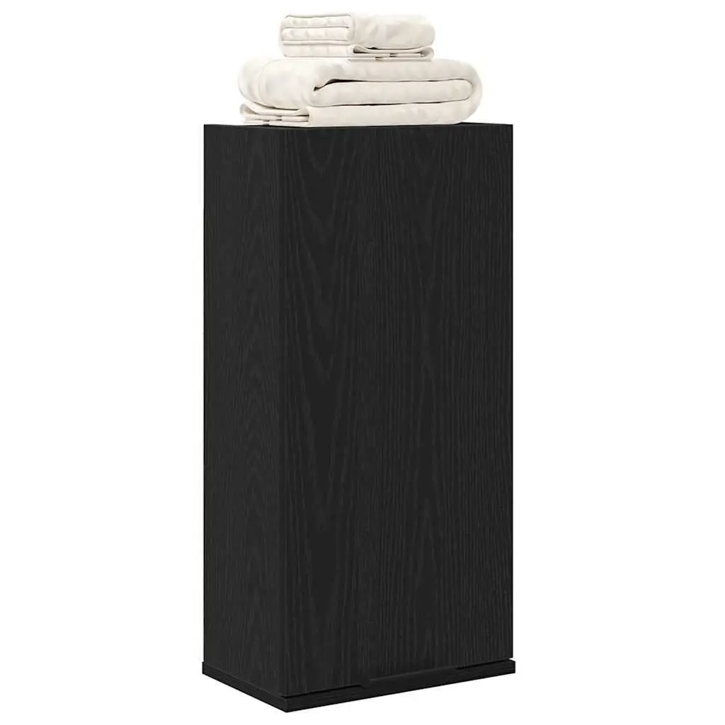 Wall-mounted Bathroom Cabinet Black Oak Engineered Wood Storage Vanity Unit