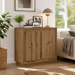 Enhance Your Living Space with This Brown Buffet Cabinet