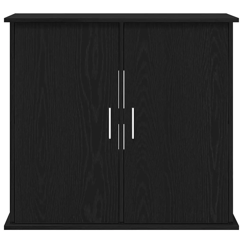 Aquarium Stand Engineered Wood Black Oak Storage Cabinet Display
