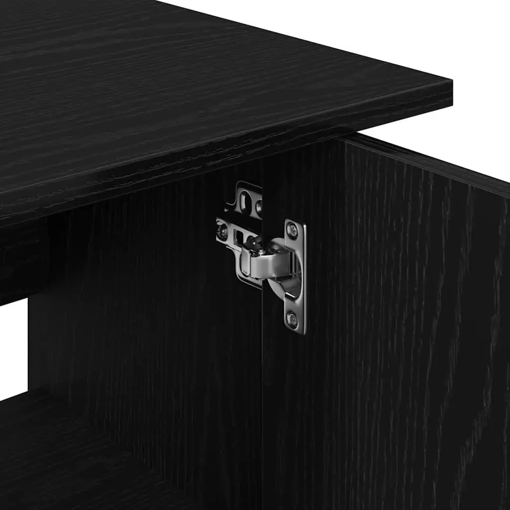 Aquarium Stand Engineered Wood Black Oak Storage Cabinet Display
