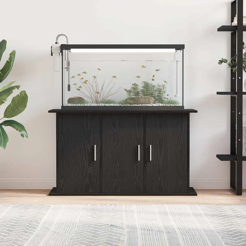 Aquarium Stand 101x41x58cm Engineered Wood Black Oak with Storage Compartments