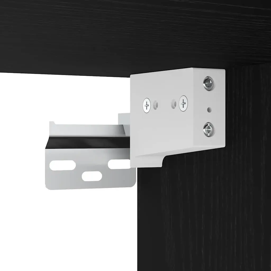 Bathroom Mirror Cabinet Wall-Mounted Storage Unit Black 60x16x60cm