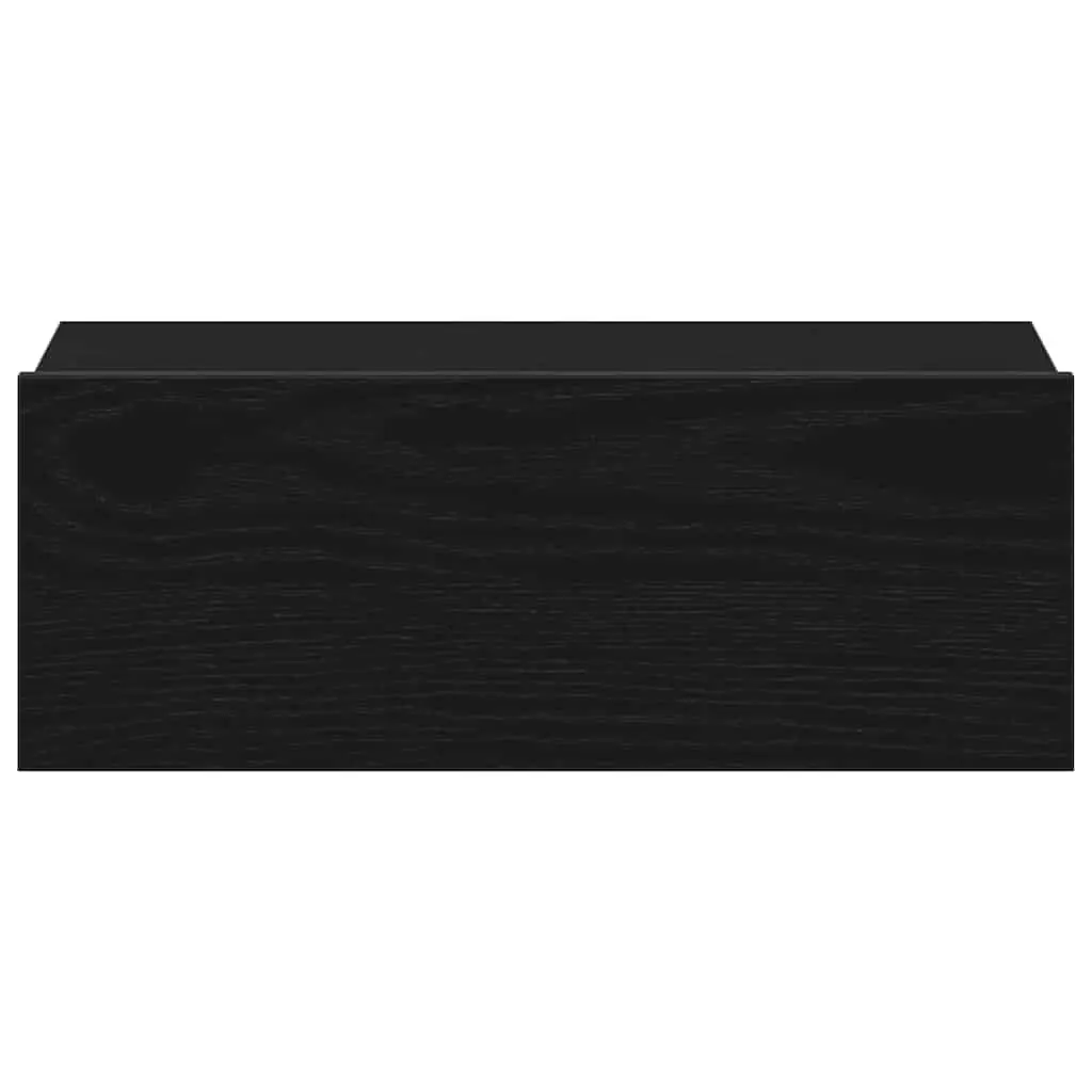 Floating Bedside Table Wall-Mounted Nightstand Brown Engineered Wood Storage