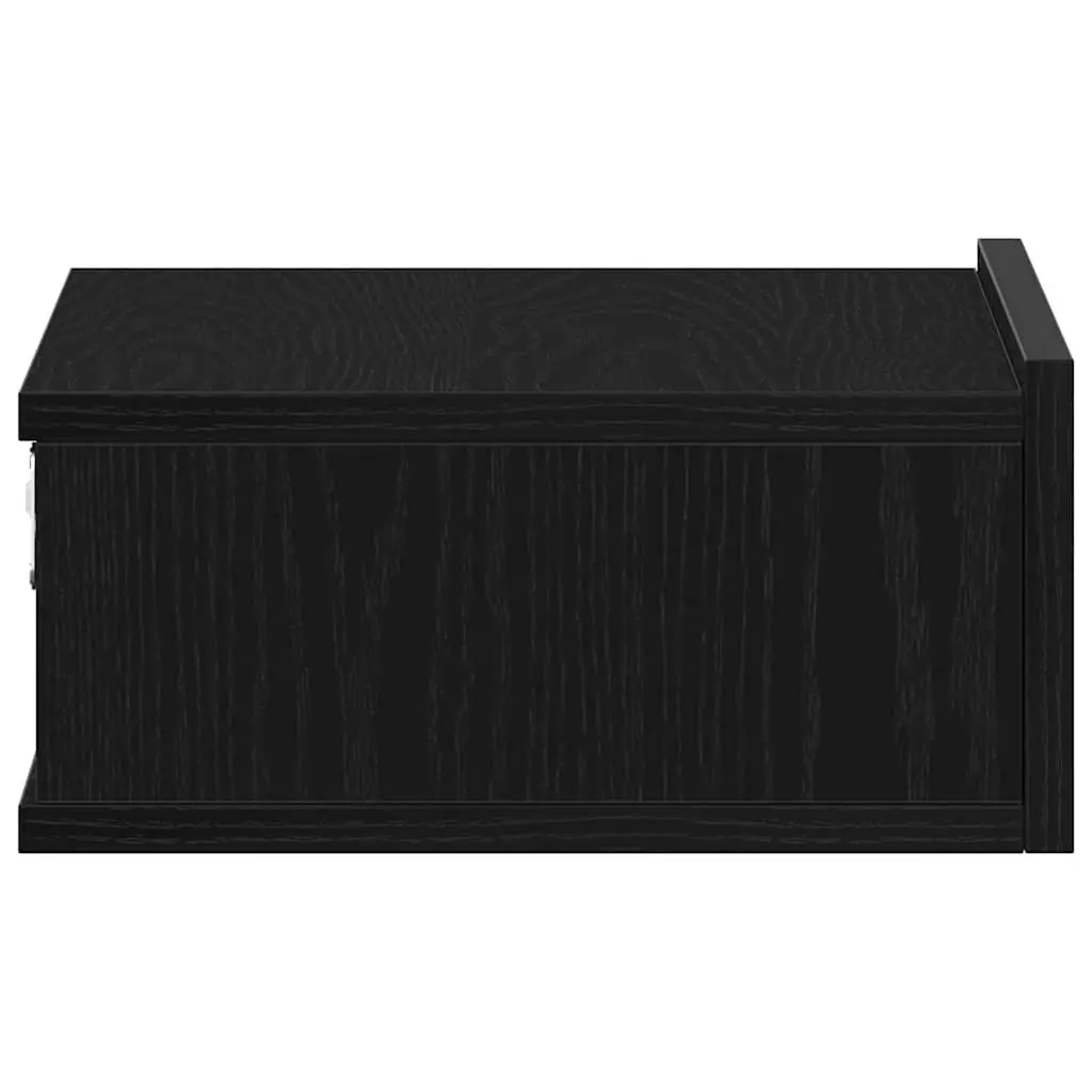 Floating Bedside Table 2 Piece Wall-Mounted Nightstand Storage Cabinet Engineered Wood