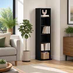 Organize Your Space with This Black Oak CD Cabinet