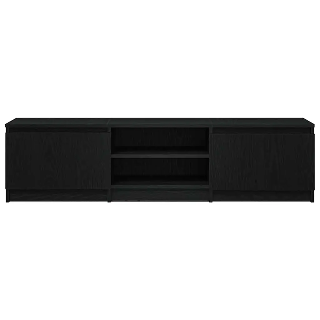 TV Cabinet 140x40x36cm Black Oak Engineered Wood Living Room Storage Unit