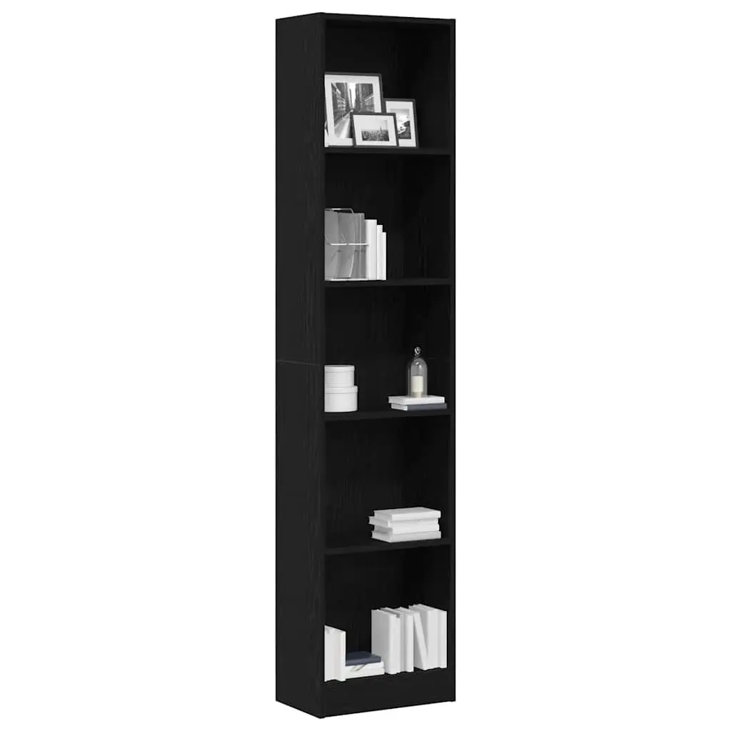 Bookcase 5 Shelves Engineered Wood Storage Organiser Home Furniture Display Unit