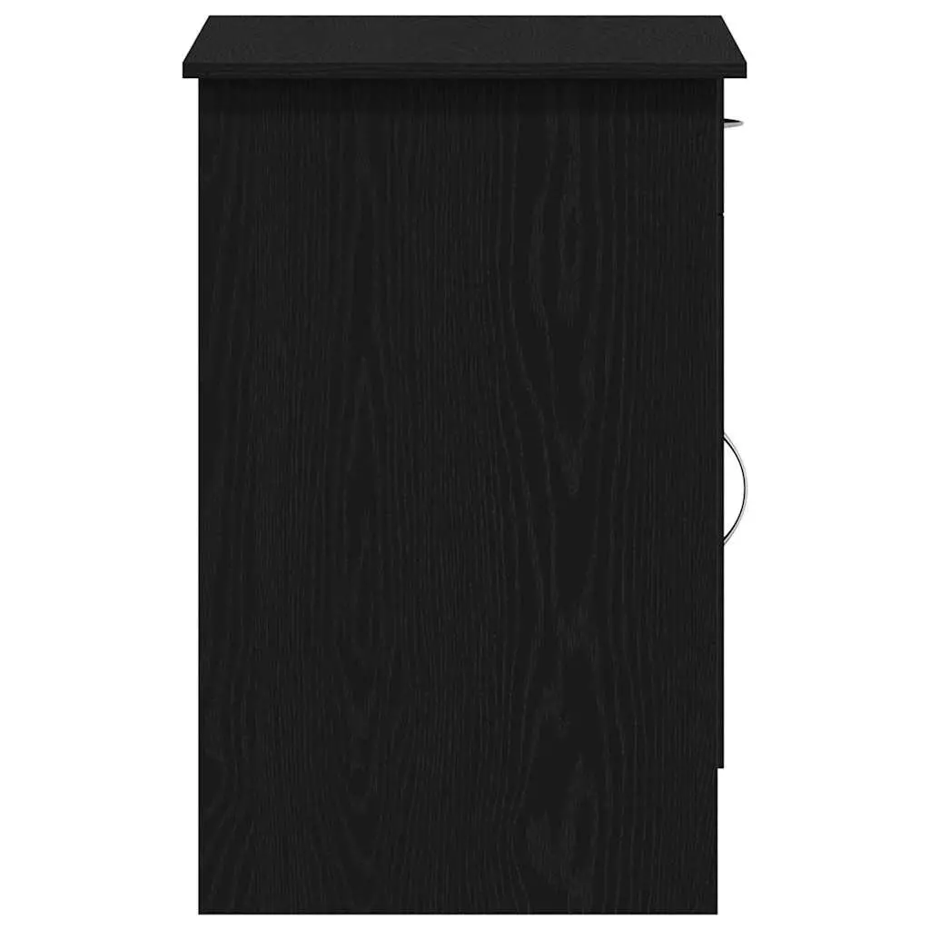 Black Engineered Wood Desk with Drawer Modern Home Office Compact 100x50x76cm