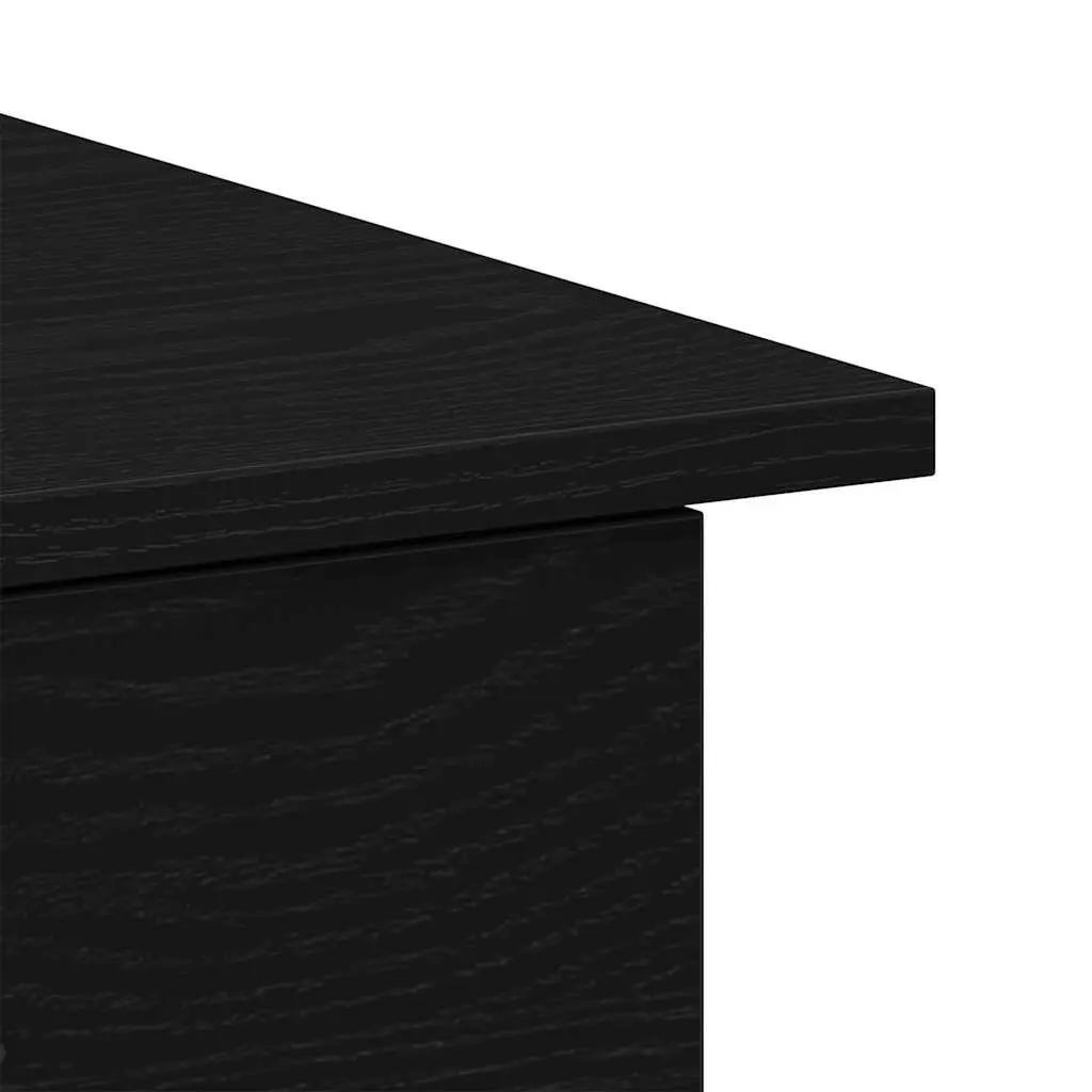 Black Engineered Wood Desk with Drawer Modern Home Office Compact 100x50x76cm