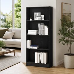 Modern Black Oak Bookshelf for Chic Living Spaces