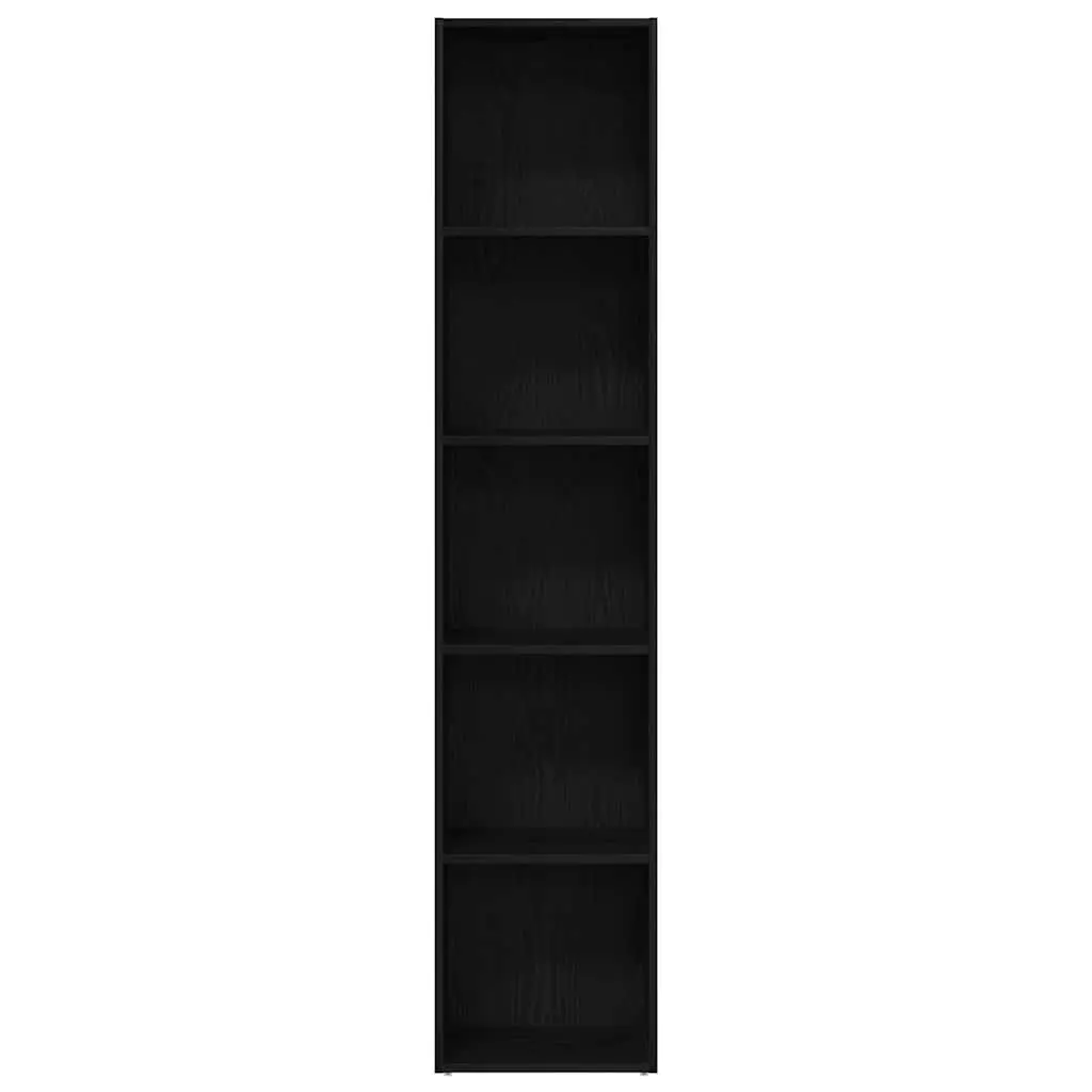Book Cabinet 40x30x189 cm Black Oak Engineered Wood Storage Shelving