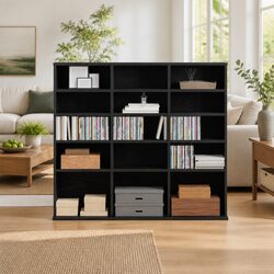 Enhance Your Space with This Black Oak CD Cabinet 100x23x89.5cm