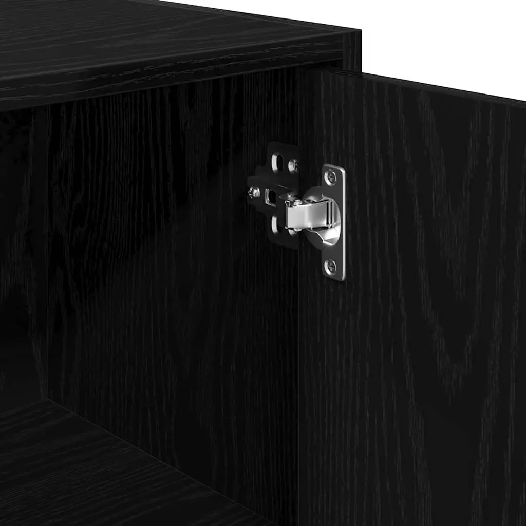 Bathroom Cabinet 30x30x183.5cm Black Oak Engineered Wood Adjustable Shelves