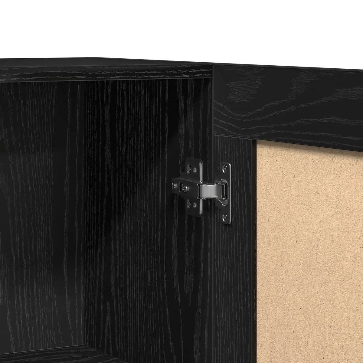 Sideboard 120x30.5x70cm Black Oak Engineered Wood Storage Cabinet