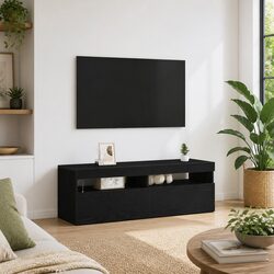 Elevate Your Space with This Black Oak TV Cabinet