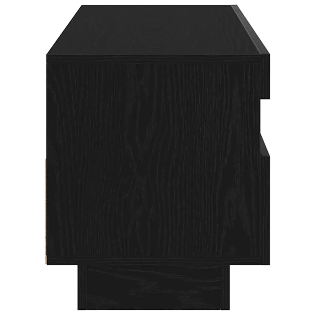 TV Cabinet 80 x 35 x 40 cm Black Modern Entertainment Unit with Integrated LED Lighting