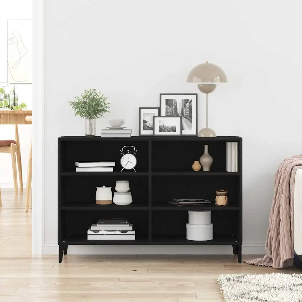 Sideboard 103.5 x 35 x 70 cm Black Engineered Wood Storage Cabinet