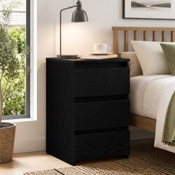 Elevate Your Bedroom with a Rustic Black Oak Nightstand