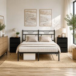 Enhance Your Bedroom with Rustic Black Oak Bedside Cabinets