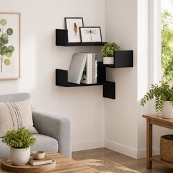 Maximize Space with a Stylish Black Oak Shelf