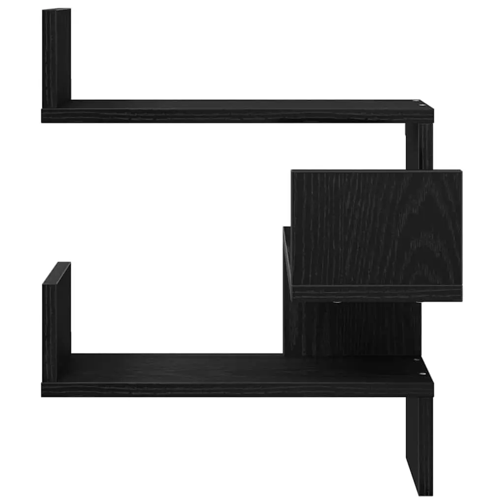 Wall Shelf 40 x 40 x 49.5 cm Black Oak Modern Storage Display Mounted