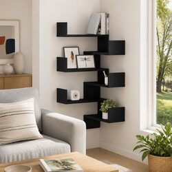 Enhance Your Space with Black Oak Wall Shelves